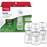 Playtex Baby Nurser Baby Bottles with Disposable Drop-Ins Bottle Liners, 4 Ounce, Pack of 3 Baby Bottles